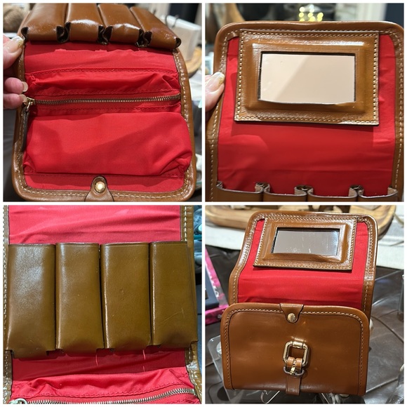 Boldrini Selleria Genuine Florentine Vacchetta Leather Vintage Cosmetics Bag 🔥🔥 - Picture 9 of 16